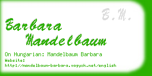 barbara mandelbaum business card